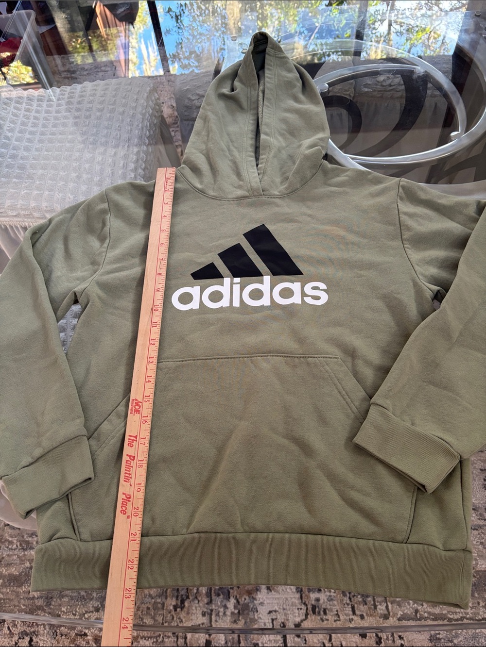 adidas youth Olive Green Hoodie - Logo Pullover